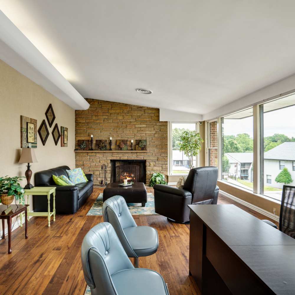 Modern clubhouse interior at Germantown Gardens in East Ridge, Tennessee