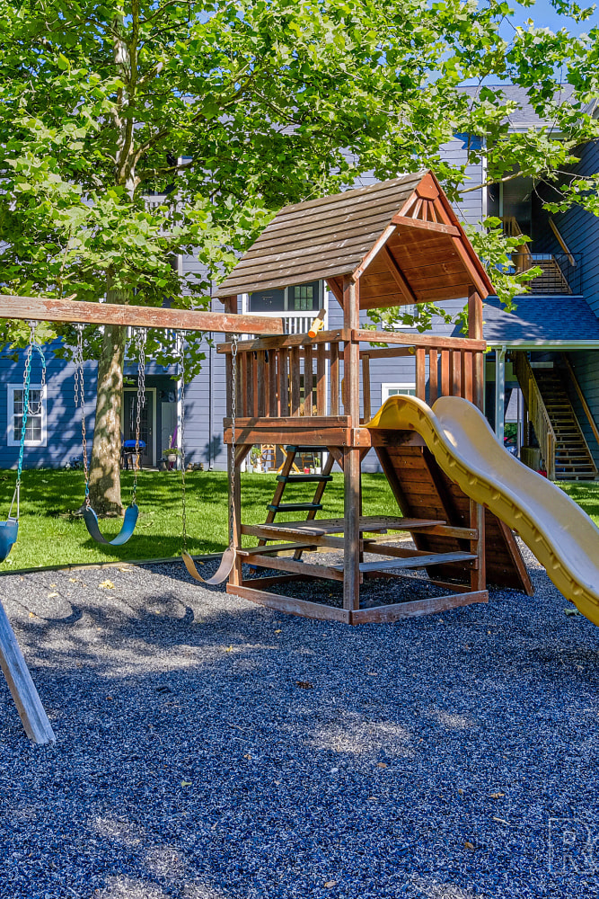 Child playground at Hunters Point in Zionsville, Indiana