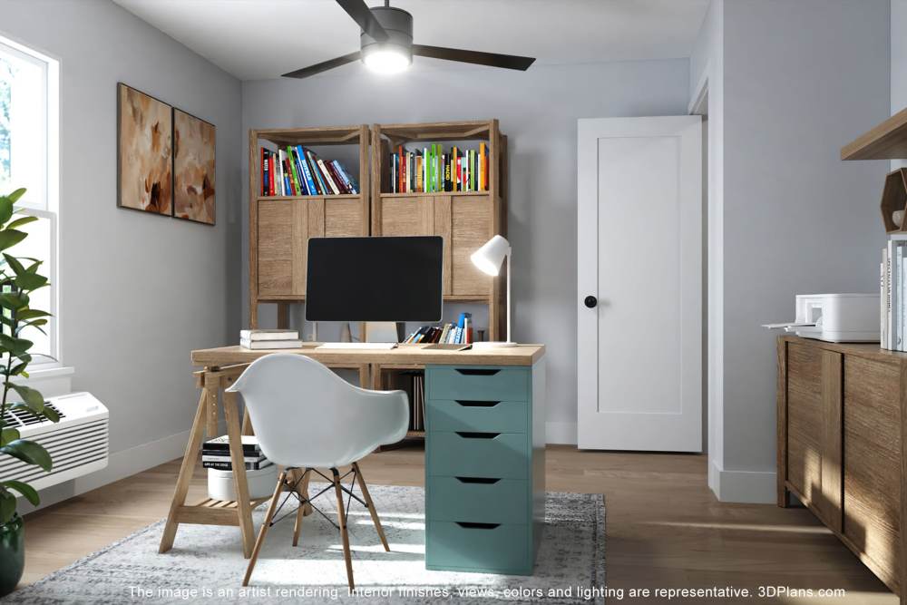 A study room with desk and chair at Hampton Square in Cherry Hill, New Jersey
