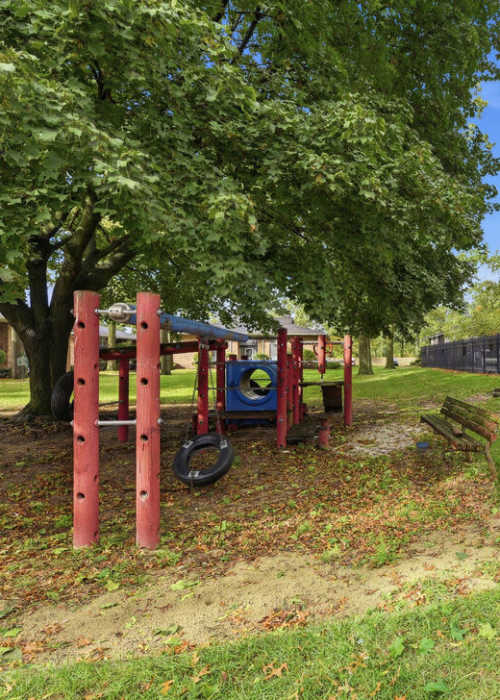 Couch in a model apartment at The Reserve at Pin Oak Manor Apartments in Mishawaka, Indiana