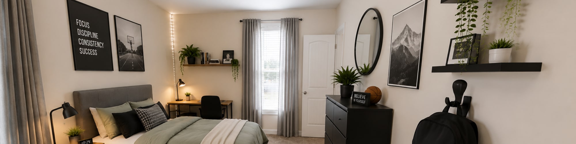 Furnished bedroom at Floor Plans | Palisades of Lincolnton in Lincolnton, North Carolina