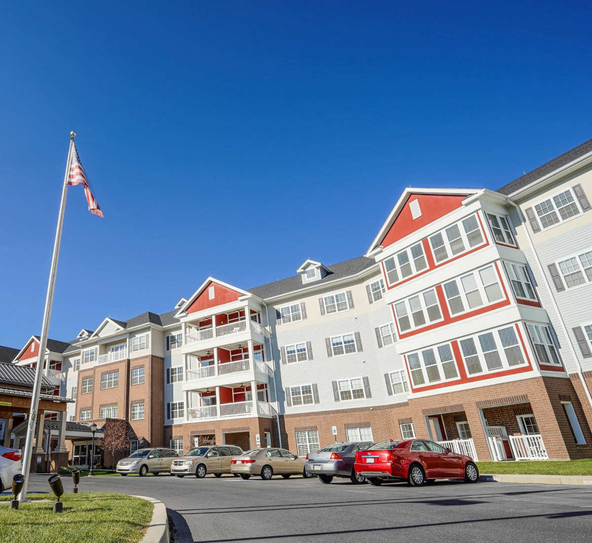 Apartment exterior at Harmony at West Shore in Mechanicsburg, Pennsylvania