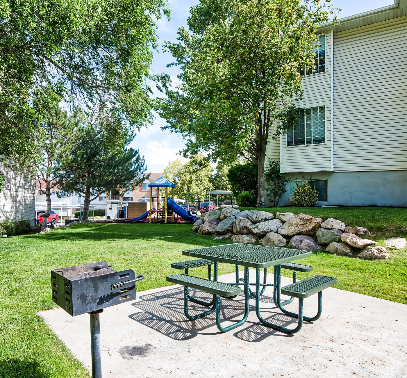 BBQ Area at Cherry Lane Apartment Homes in Bountiful, Utah