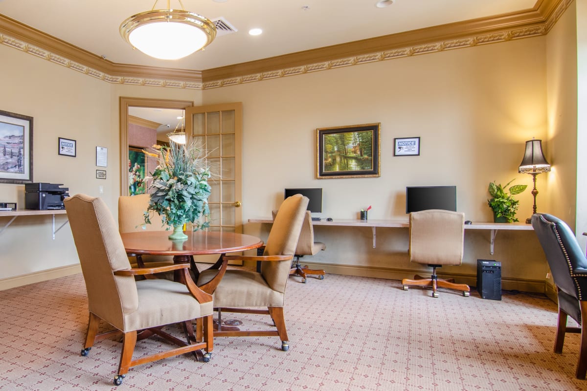 The business center at Central Park Estates in Novi, Michigan