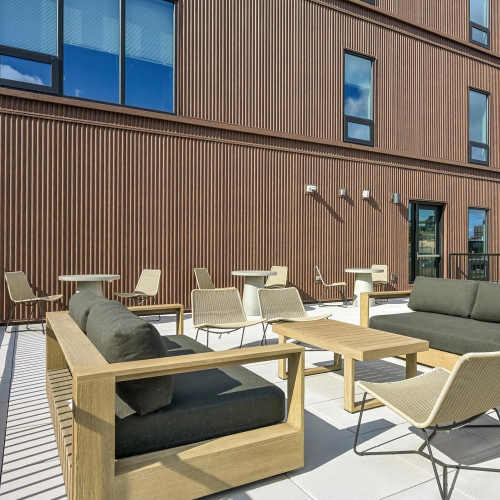 Rooftop terrace at Shelby Commons in Minneapolis, Minnesota