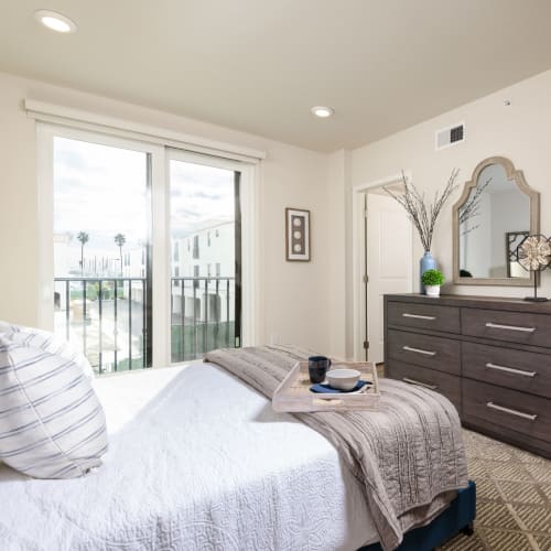 Master bedroom at Portside Ventura Harbor in Ventura, California