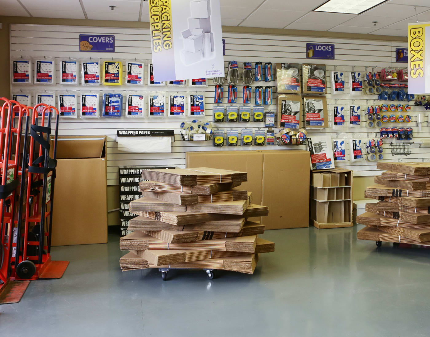 Packing and moving supplies for sale at StoreSmart Self-Storage in Buford, Georgia
