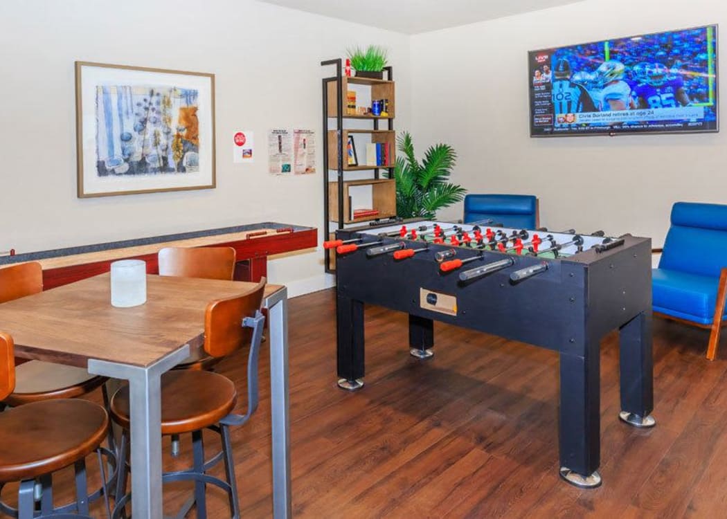 Game room at Ecco Apartments