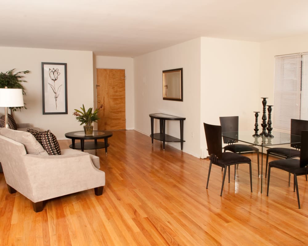 Living room at Lafayette Park Apartments in Hawthorne, New Jersey