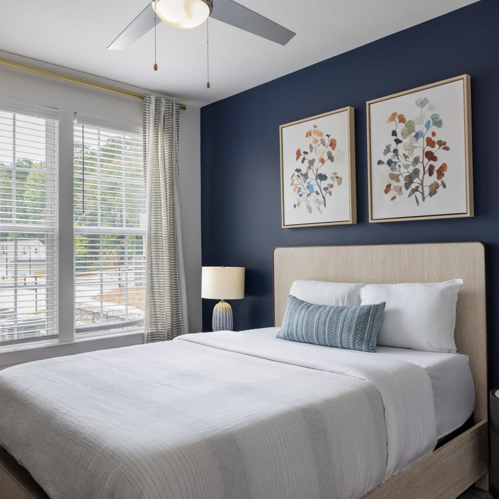 Furnished model bedroom at The Archer In Acworth in Acworth, Georgia