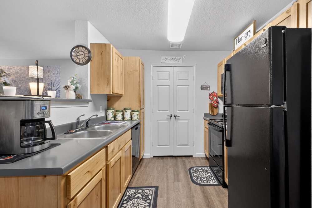 Modern kitchen at Lakewood Crossing in Granbury, Texas.