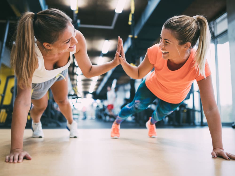 Friends getting a workout in at Broadstone Waterfront in Scottsdale, Arizona