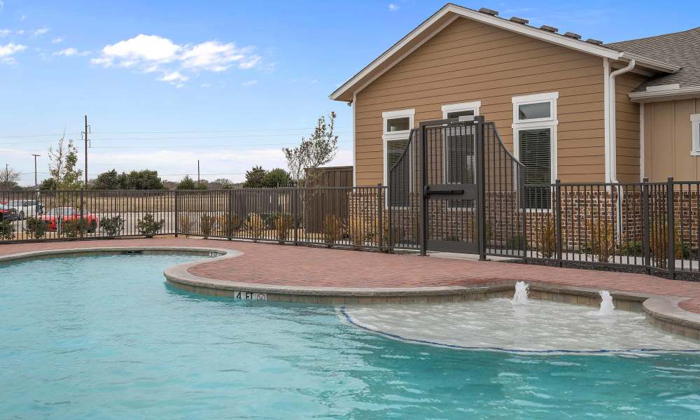 Shimmering swimming pool at Cedar Springs in Corsicana, Texas