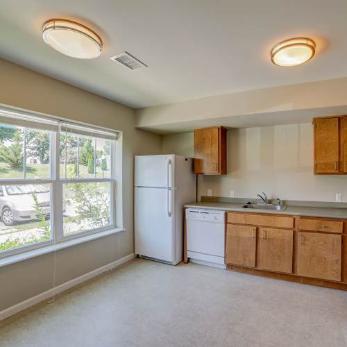 Apartment kitchen at New Forge Crossing in Waynesboro, Pennsylvania