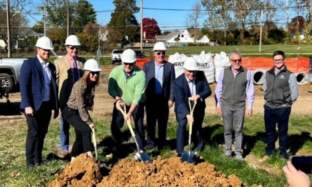 The Birches of Lehigh Valley team breaking ground with shovels in Easton, Pennsylvania