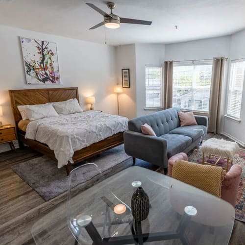 Furnished studio apartment at Square9 in Denton, Texas