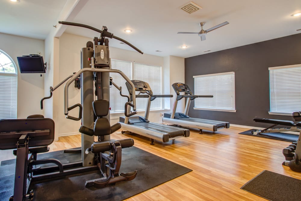 Community gym at Kensington at Beverly Hills in Southfield, Michigan