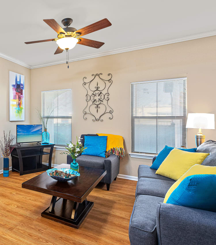 Model bedroom at Villas at Medical Center in San Antonio, Texas