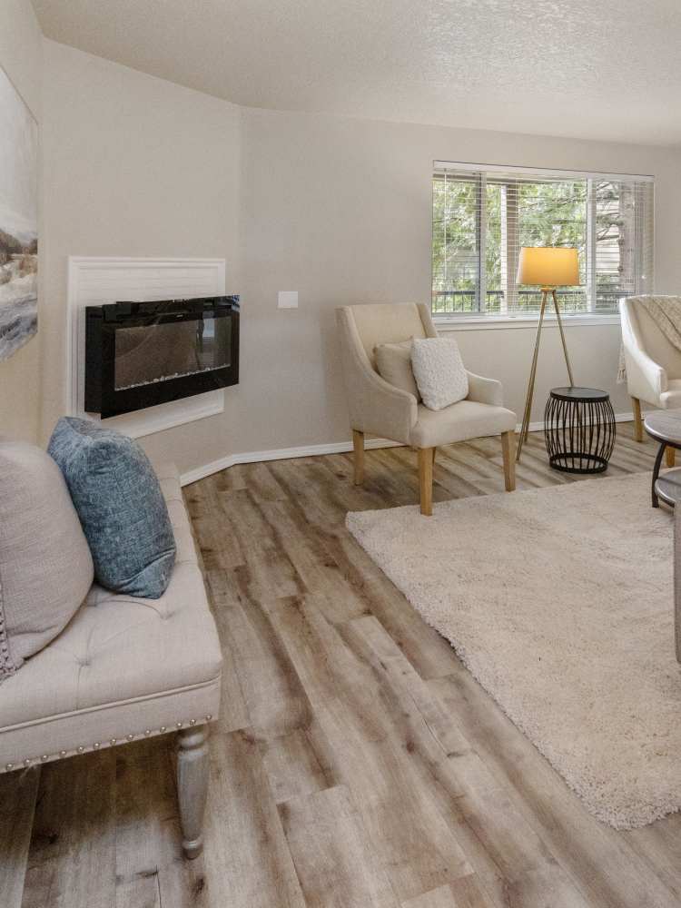 Fireplace at apartments in Happy Valley, Oregon