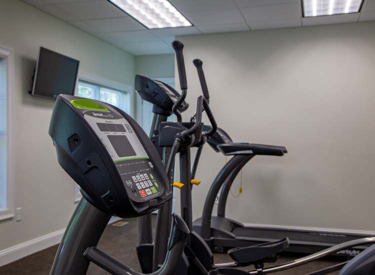 Well-equipped fitness center at Marion Village Estates in Marion,Massachusetts