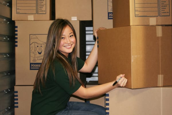 Girl smiling at Student Summer Storage