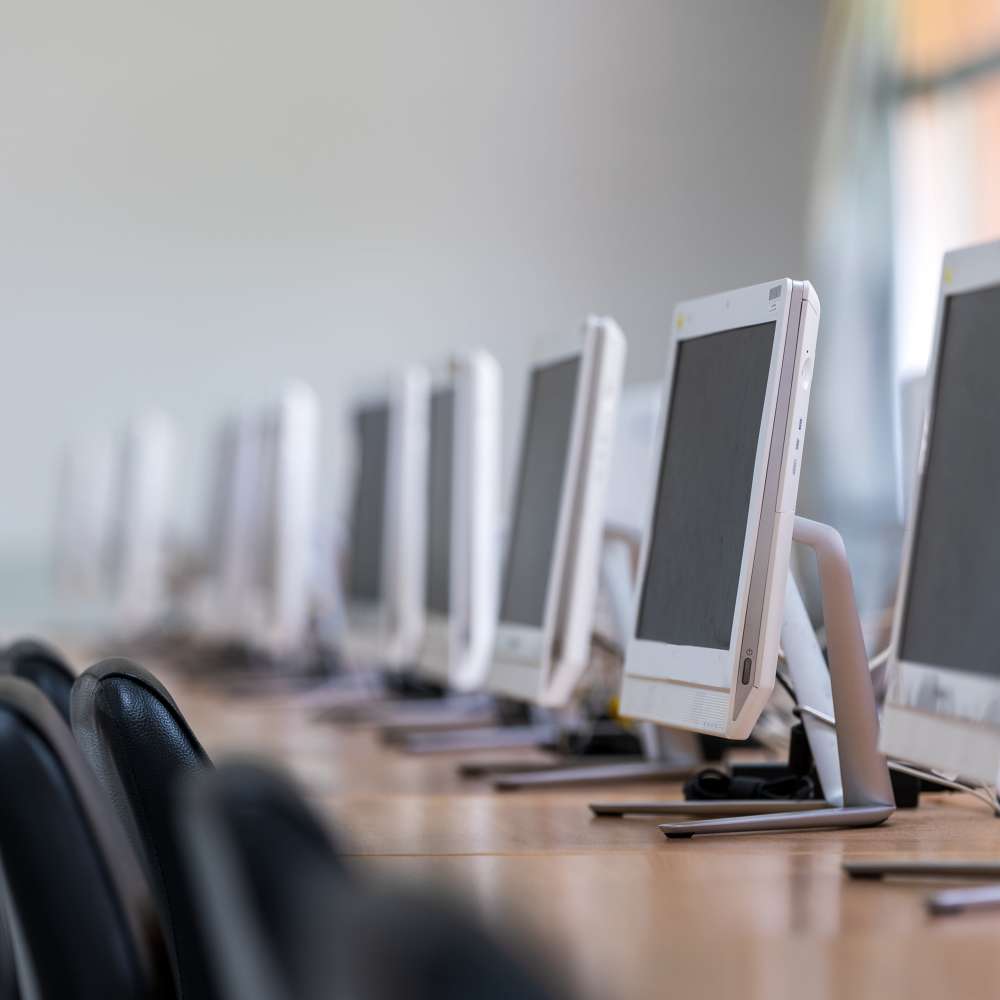 business center with computers at San Juan Del Centro in Boulder, Colorado