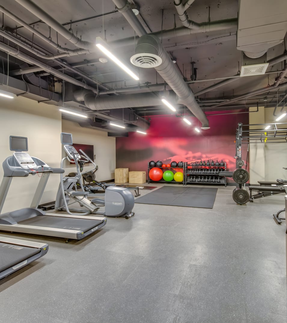 Onsite fitness center at Verse Seattle in Seattle, Washington