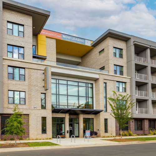 Front entrance of an apartment at The Calvert in Charlotte, North Carolina