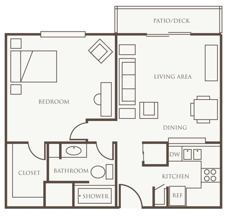 Independent Living One Bedroom II at The Firs in Olympia, Washington