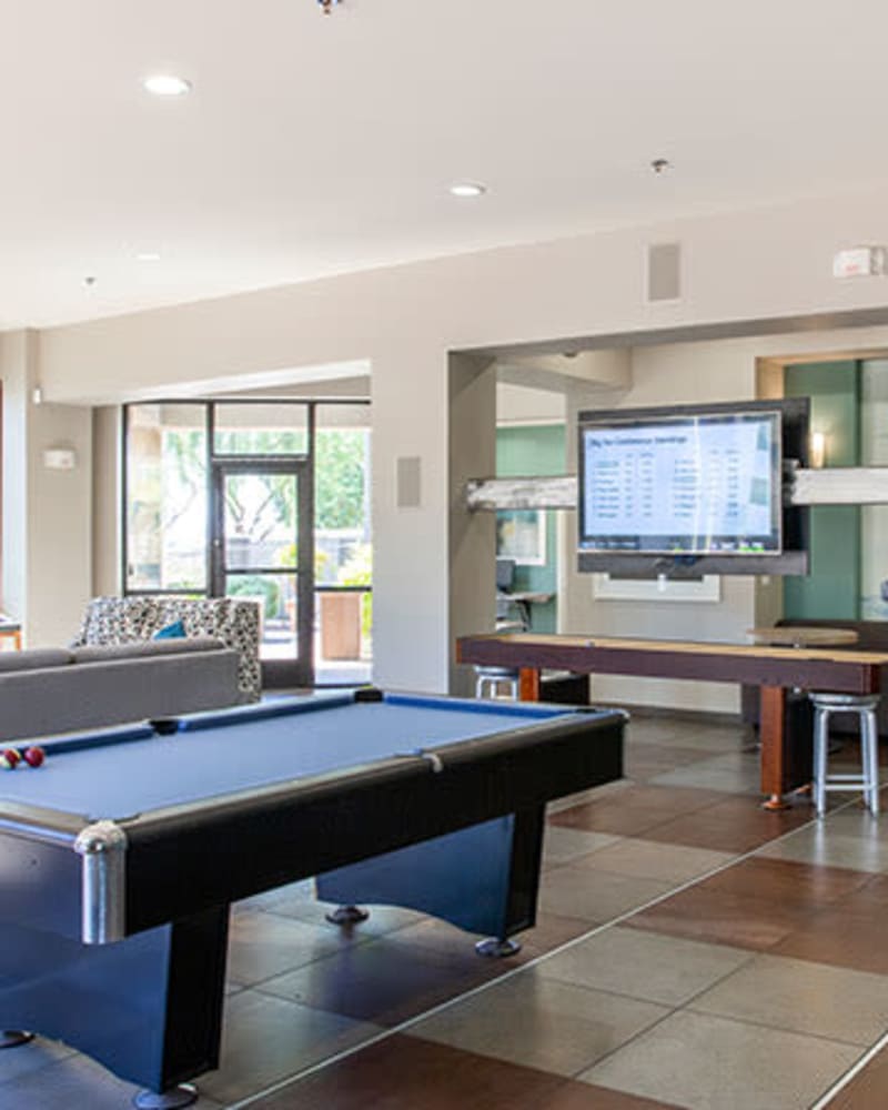 Clubhouse with billiards table at Ascent at Papago Park, Phoenix, Arizona