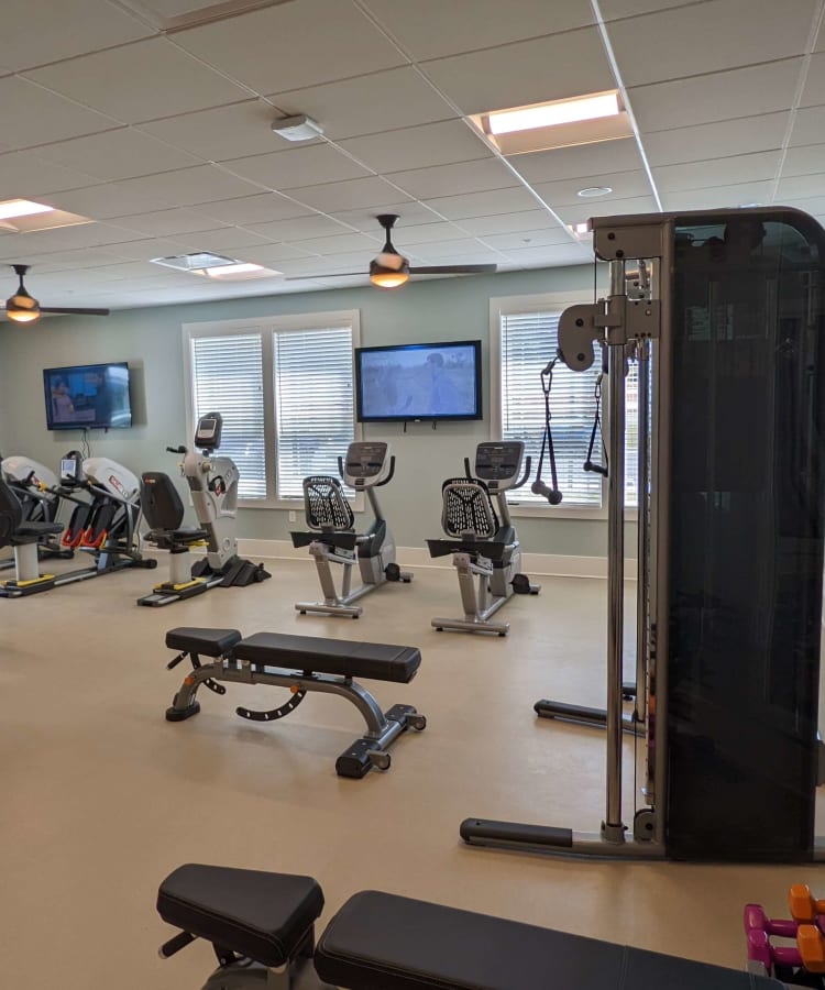 Equipments in a gym at Monark Grove Madison in Madison, AL