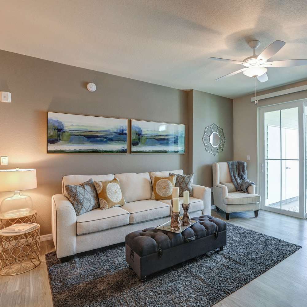 Modern living room at Lemon Bay Apartments in Englewood, Florida