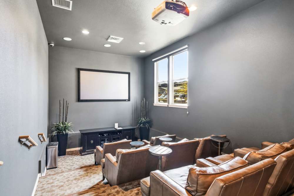 movie theater room at Columbia View in Vancouver, Washington
