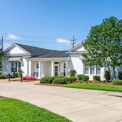 Exterior view of the clubhouse at Castle Acres in Norfolk, Virginia