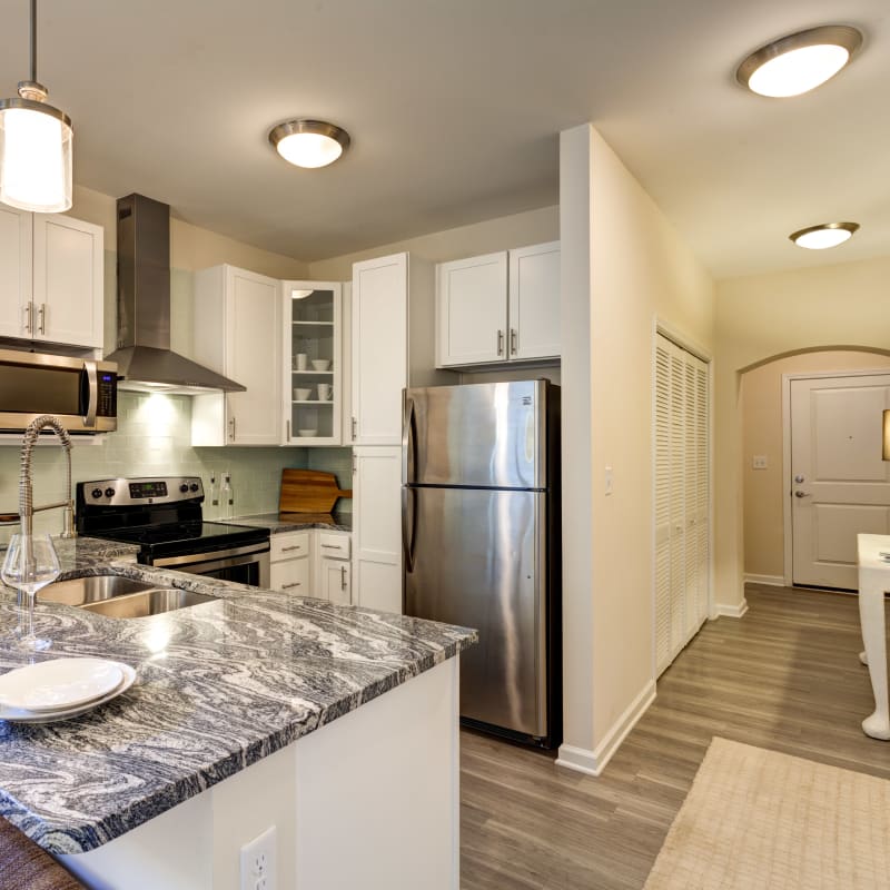 Kitchen with granite counter tops at East Beach Marina, Norfolk, Virginia