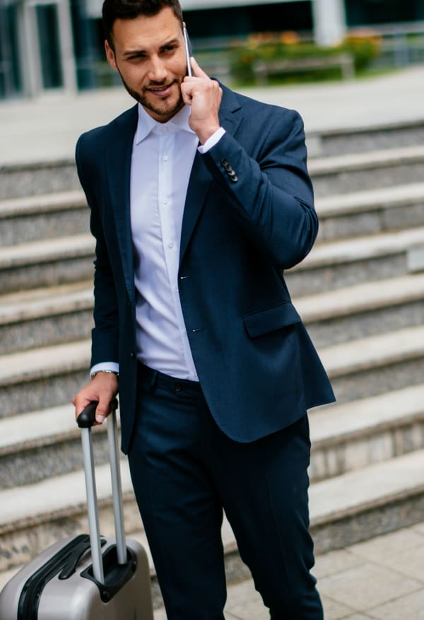 Resident walking to work near Marq 31 in Houston, Texas