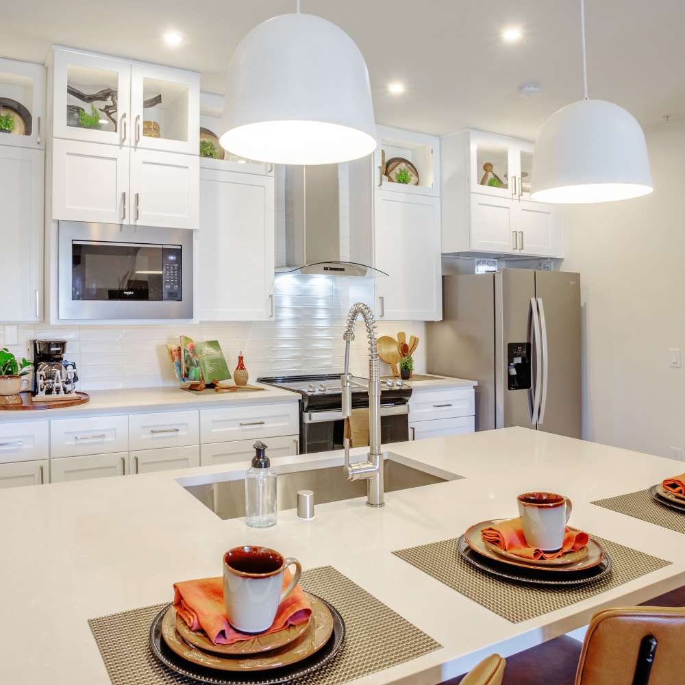 Bright kitchen at Night Fall in Las Vegas. NV