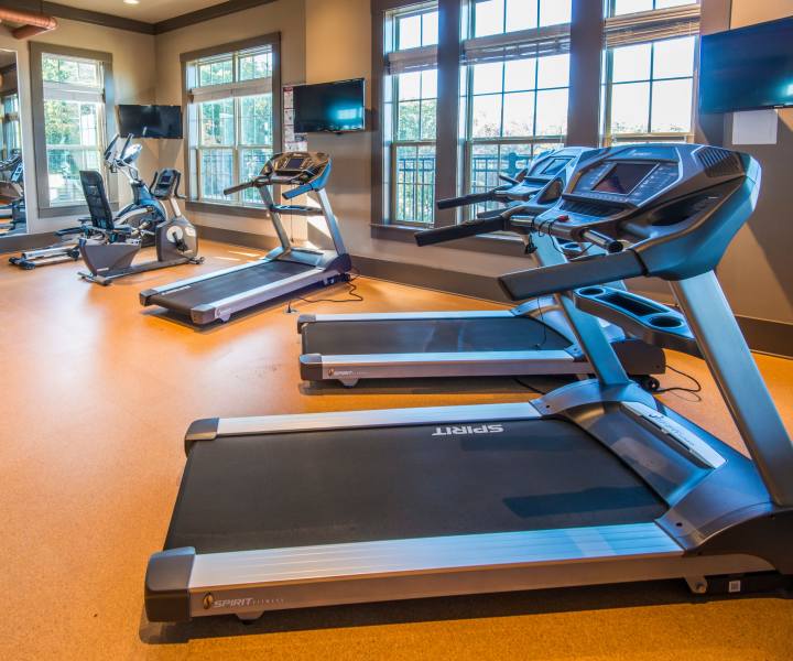 State-of-the-art fitness center at Retreat at Hunt Hill in Asheville, North Carolina