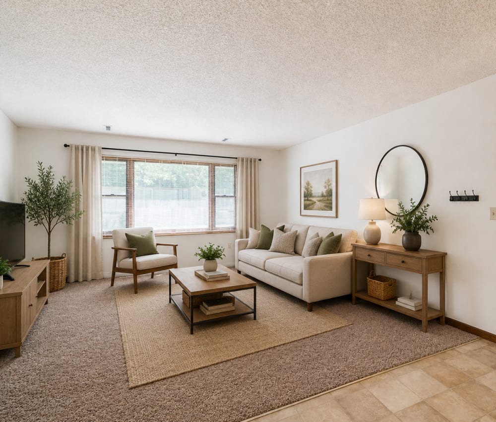 Spacious living room at South View in Ames, Iowa 
