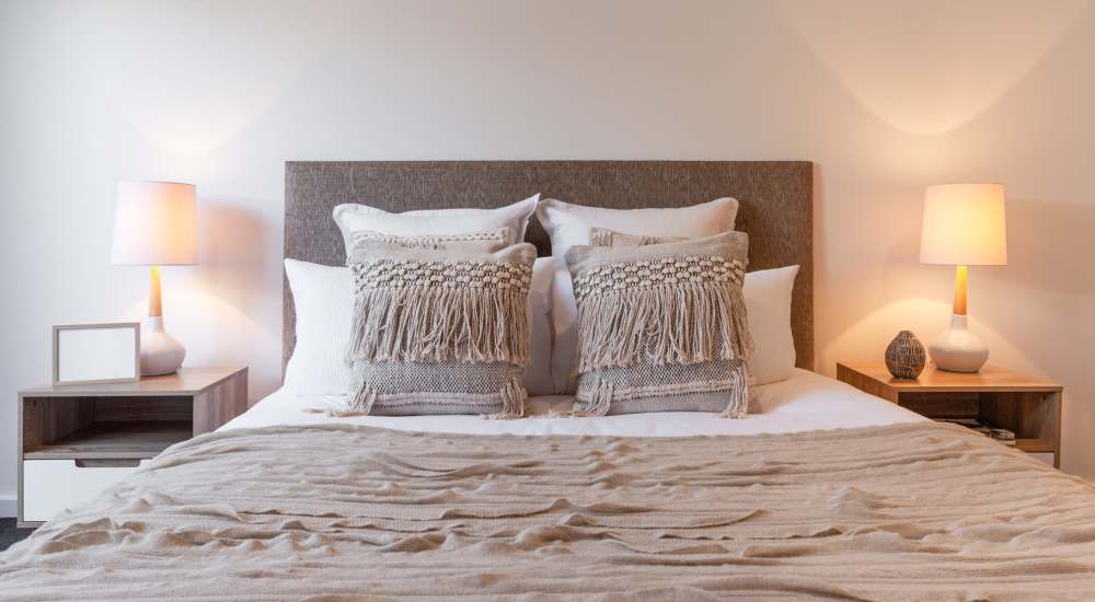 Cozy bedroom at The Wilds at Cedar Mountain in Asheville, North Carolina