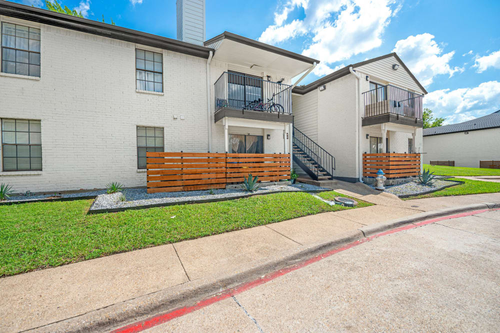 Private patios and balconies at The Haylie in Garland, Texas