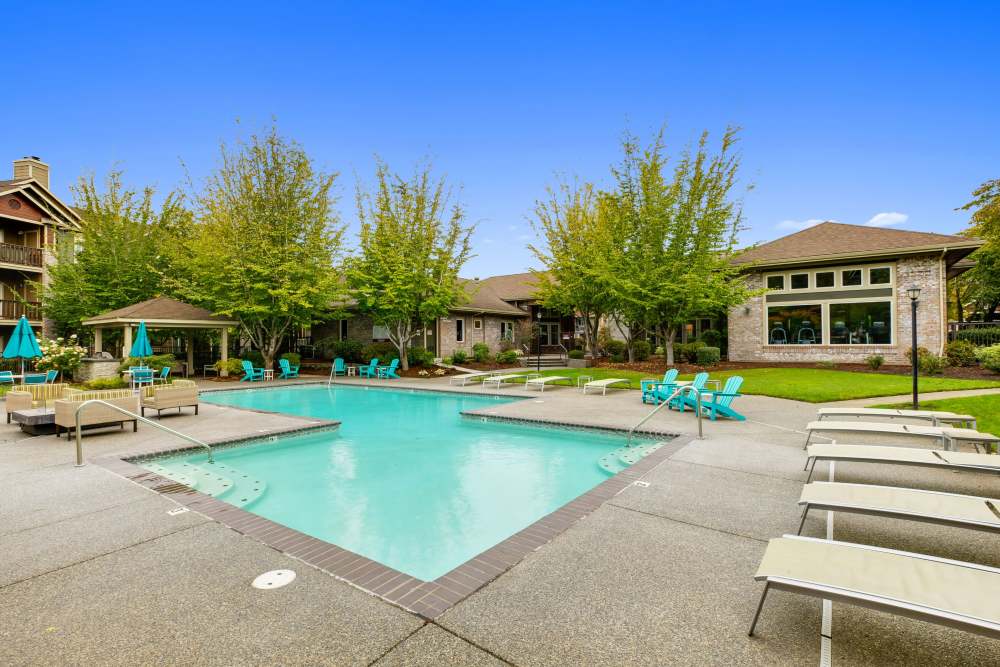Large swimming pool at The Grove at Orenco Station in Hillsboro, Oregon