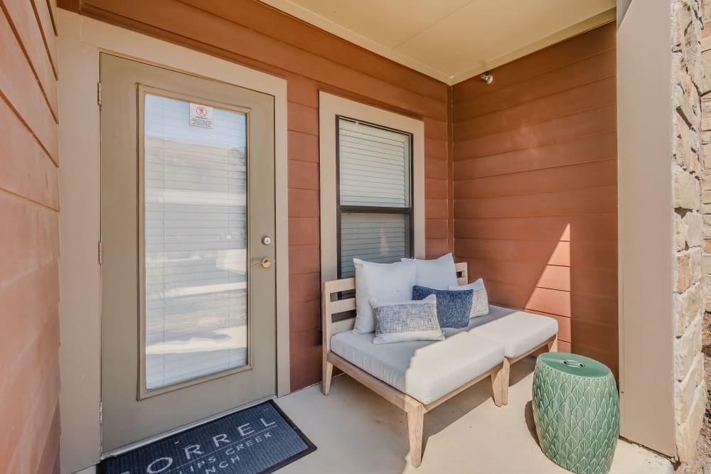 Private patio at Sorrel Phillips Creek Ranch in Frisco, Texas