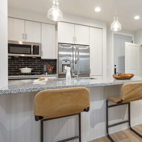 A modern kitchen at The Aubrey in Tempe, Arizona