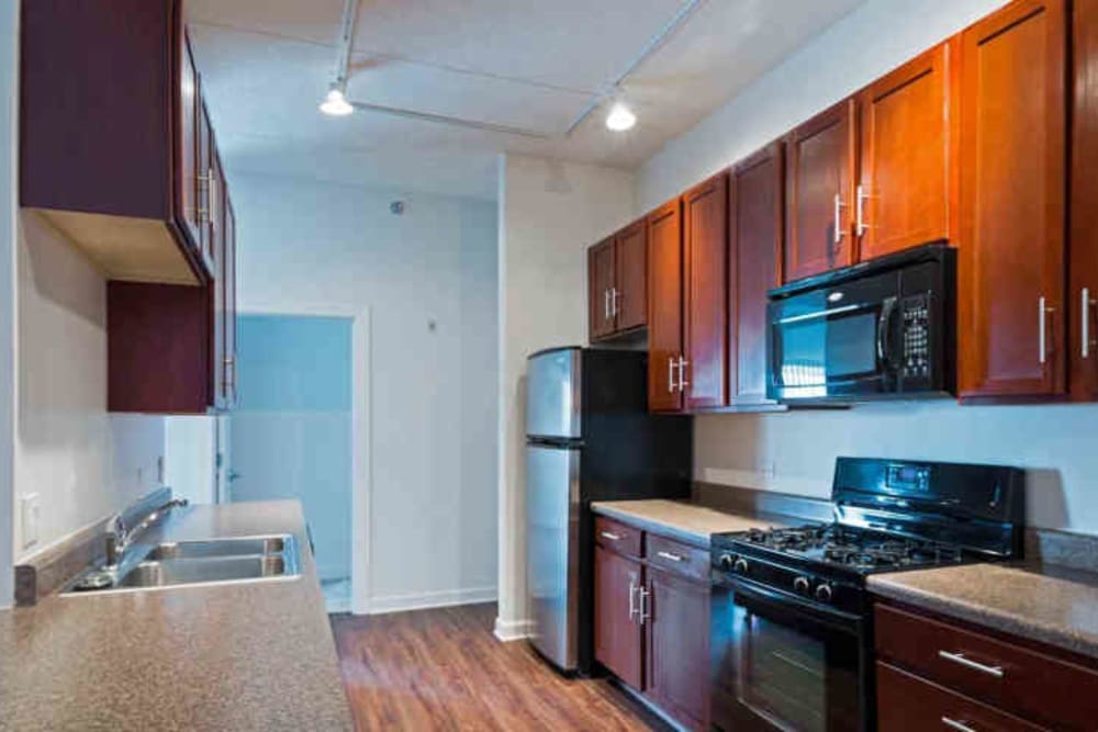 Spacious kitchen at 301 Riverwalk Place in Buffalo Grove, Illinois