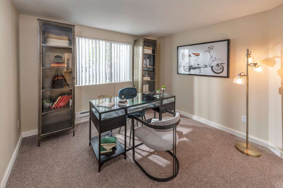 Home office space at Redmond Place Apartments in Redmond, Washington