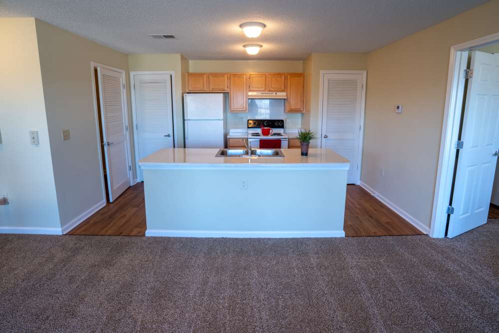 Living room with view to kitchen at Eagles Landing in Memphis, Tennessee