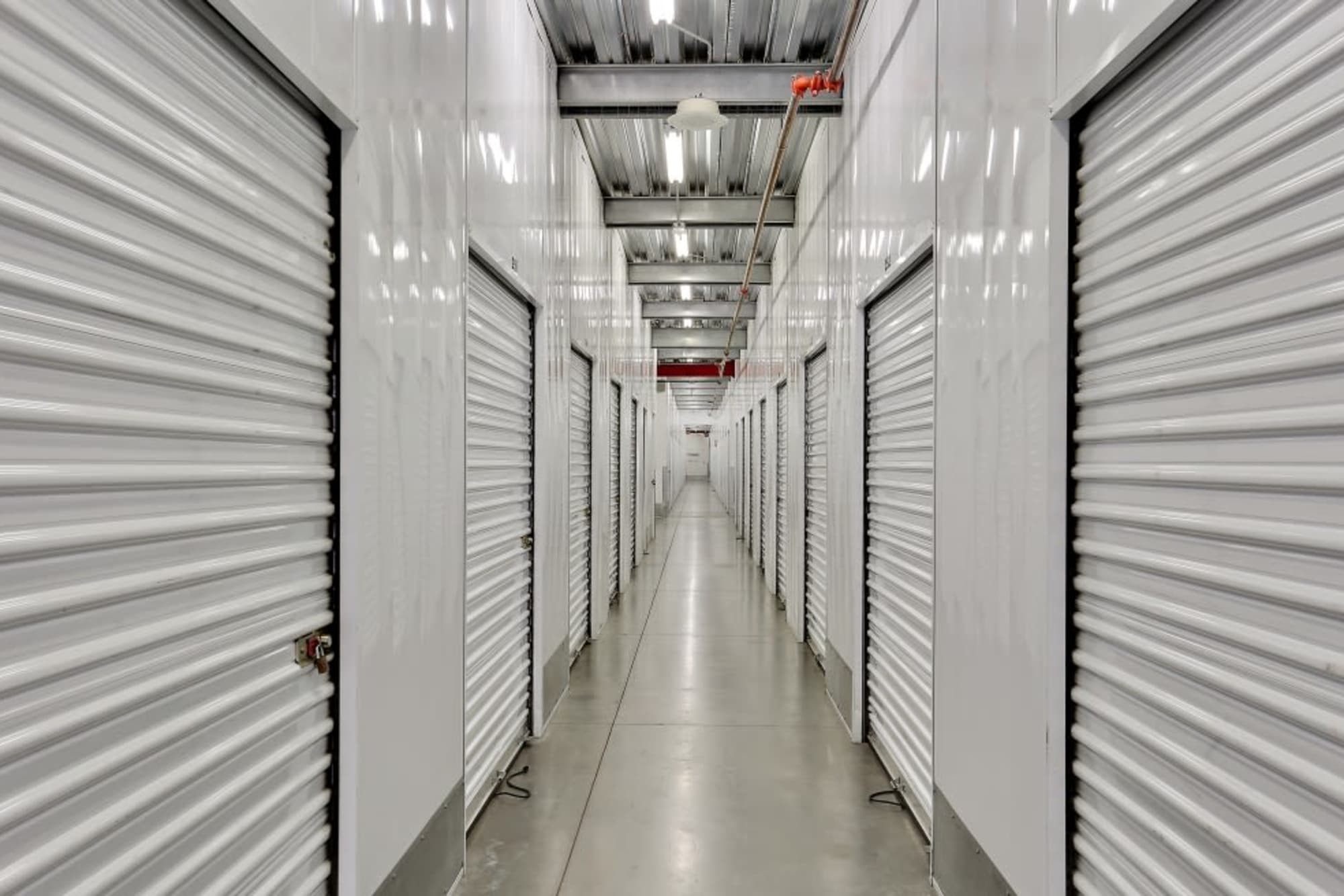 Indoor storage units at A-1 Self Storage in Vista, California