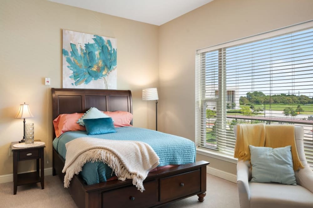 Bedroom in apartment at Anthology of Plano in Plano, Texas