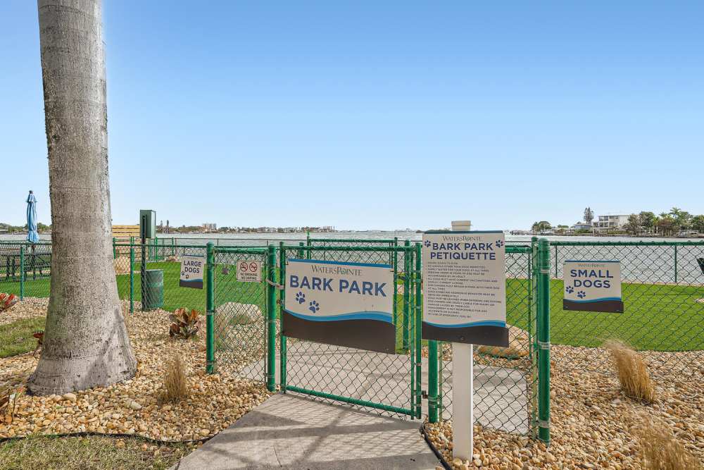 Bark park at Waters Pointe in South Pasadena, Florida